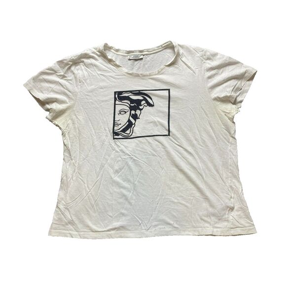 Gianni Versace Shirt‎ Womens 2XL XXL Ivory Oversized Medusa Collection Ladies - Picture 1 of 16